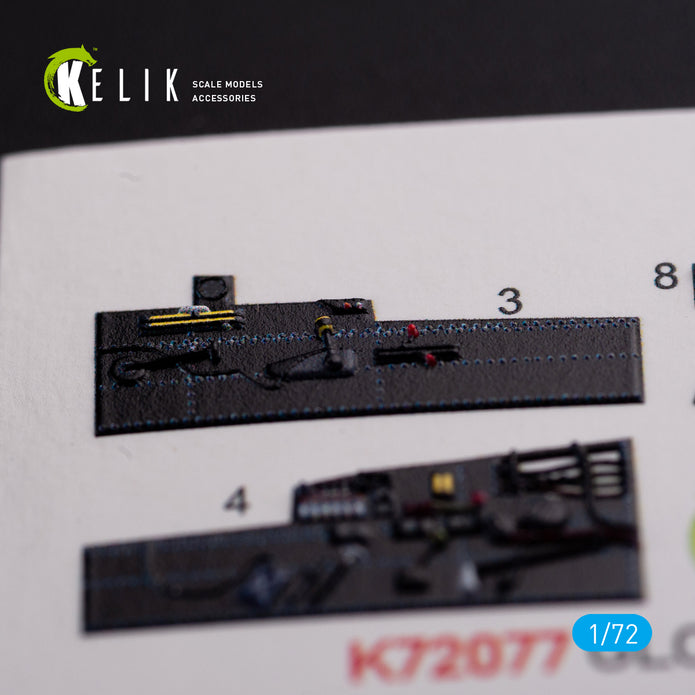 Gloster Meteor F.8 Interior 3D Decals (for Airfix Model Kit) Scale 1:72 KeliK K72077 United Kingdom (WW2)