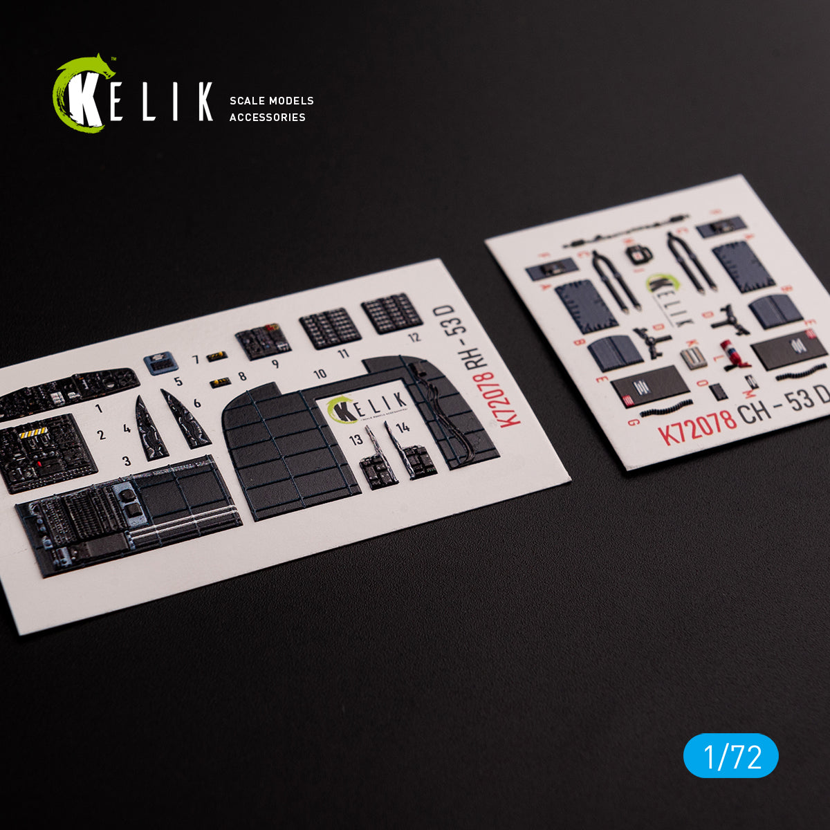 Sikorsky CH-53D Sea Stallion Interior 3D Decals (for Fujimi/Academy Model Kit) 1:72 KeliK K72078 USA