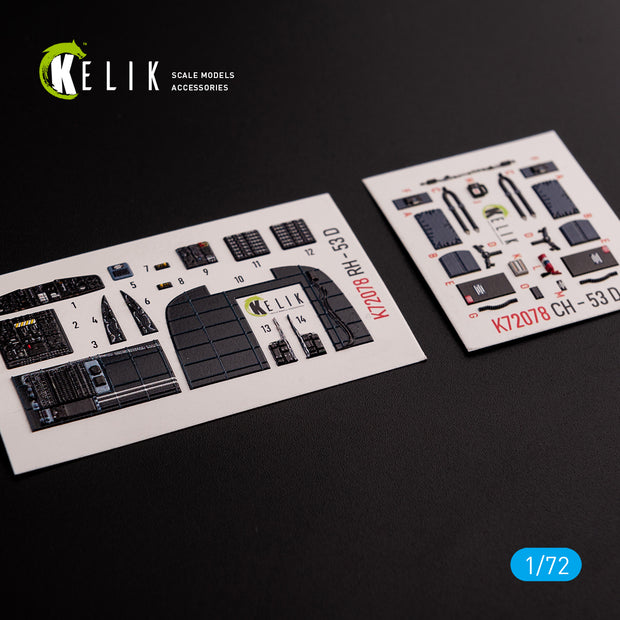 Sikorsky CH-53D Sea Stallion Interior 3D Decals (for Fujimi/Academy Model Kit) 1:72 KeliK K72078 USA