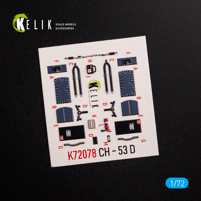 Sikorsky CH-53D Sea Stallion Interior 3D Decals (for Fujimi/Academy Model Kit) 1:72 KeliK K72078 USA