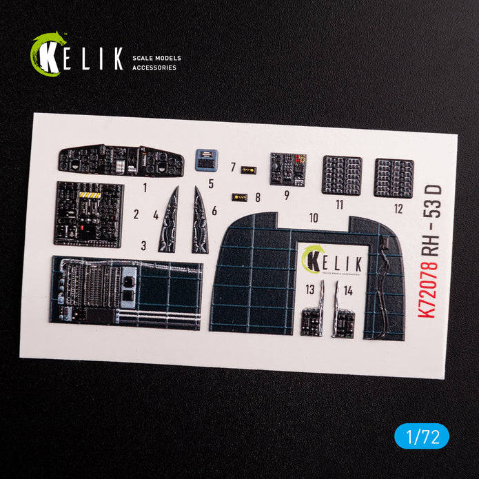 Sikorsky CH-53D Sea Stallion Interior 3D Decals (for Fujimi/Academy Model Kit) 1:72 KeliK K72078 USA