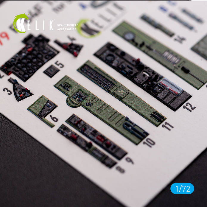 Republic F-84F Thunderstreak Interior 3D Decals (for Special Hobby Model Kit) 1:72 KeliK K72079 USA