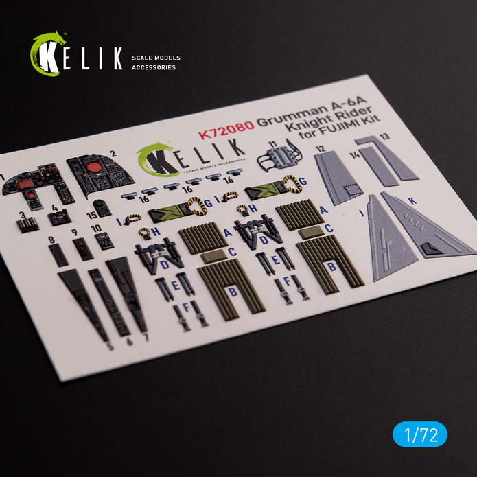 Grumman A-6A Knight Rider Interior 3D Decals (for Fujimi Model Kit) 1:72 KeliK K72080 USA