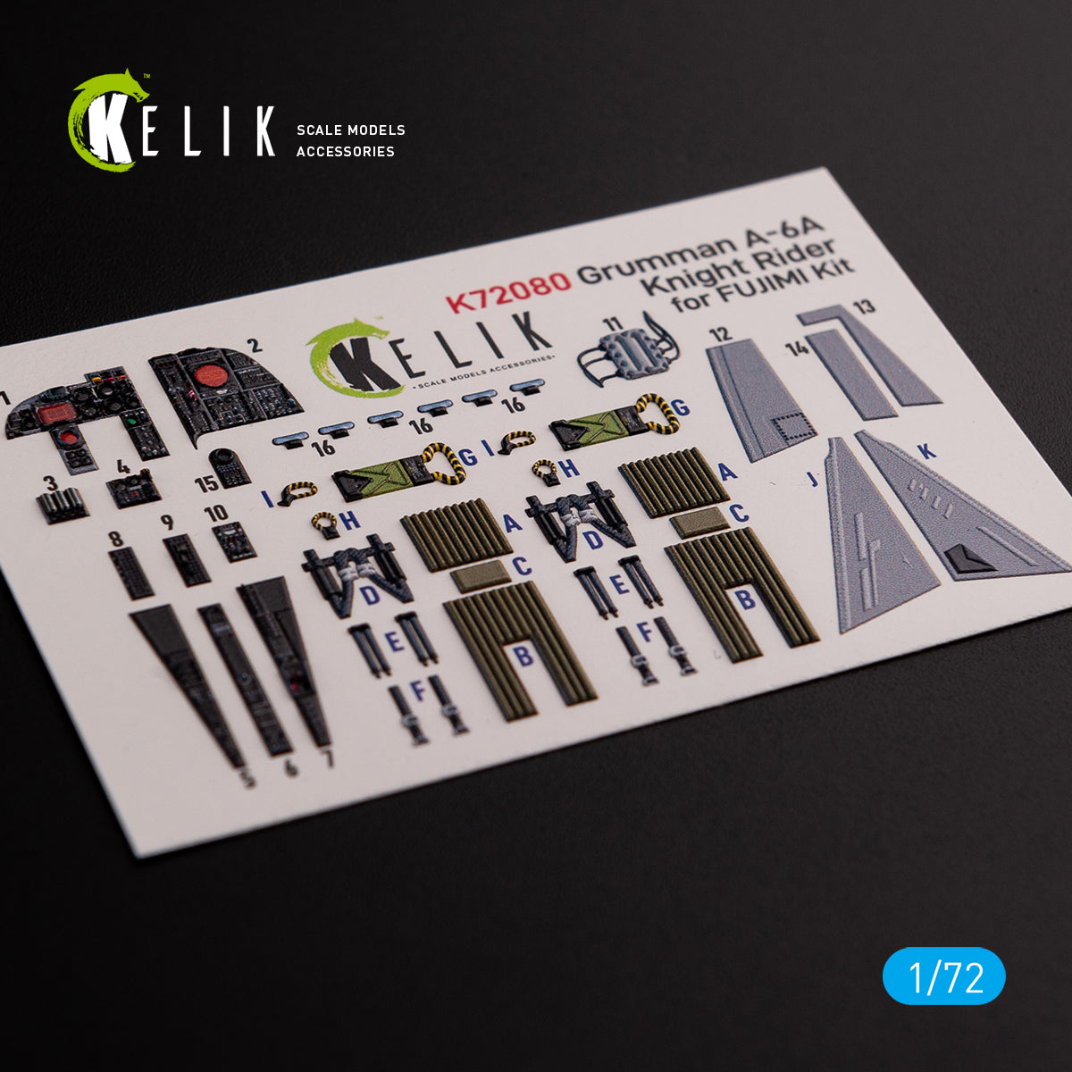 Grumman A-6A Knight Rider Interior 3D Decals (for Fujimi Model Kit) 1:72 KeliK K72080 USA