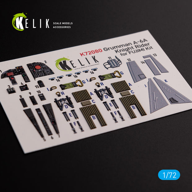 Grumman A-6A Knight Rider Interior 3D Decals (for Fujimi Model Kit) 1:72 KeliK K72080 USA