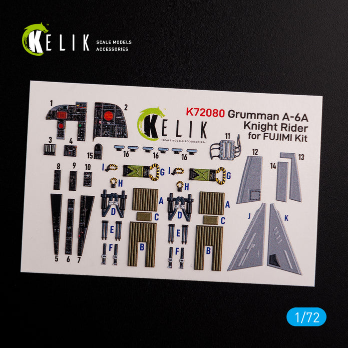 Grumman A-6A Knight Rider Interior 3D Decals (for Fujimi Model Kit) 1:72 KeliK K72080 USA