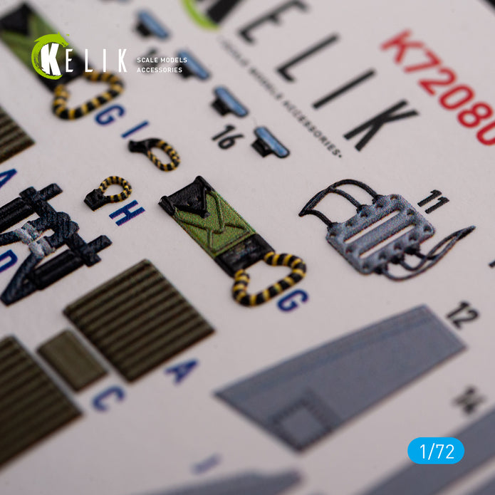 Grumman A-6A Knight Rider Interior 3D Decals (for Fujimi Model Kit) 1:72 KeliK K72080 USA