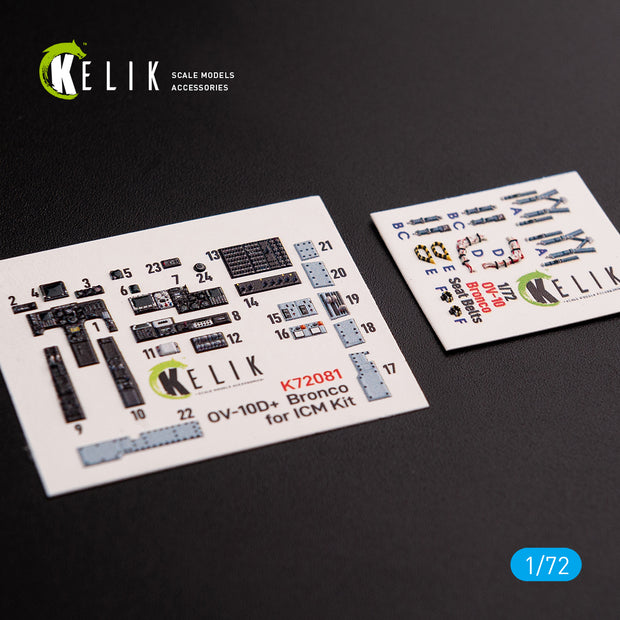 North American OV-10D+ Bronco Interior 3D Decals (for ICM Model Kit) Scale 1:72 KeliK K72081 USA