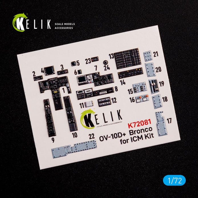 North American OV-10D+ Bronco Interior 3D Decals (for ICM Model Kit) Scale 1:72 KeliK K72081 USA
