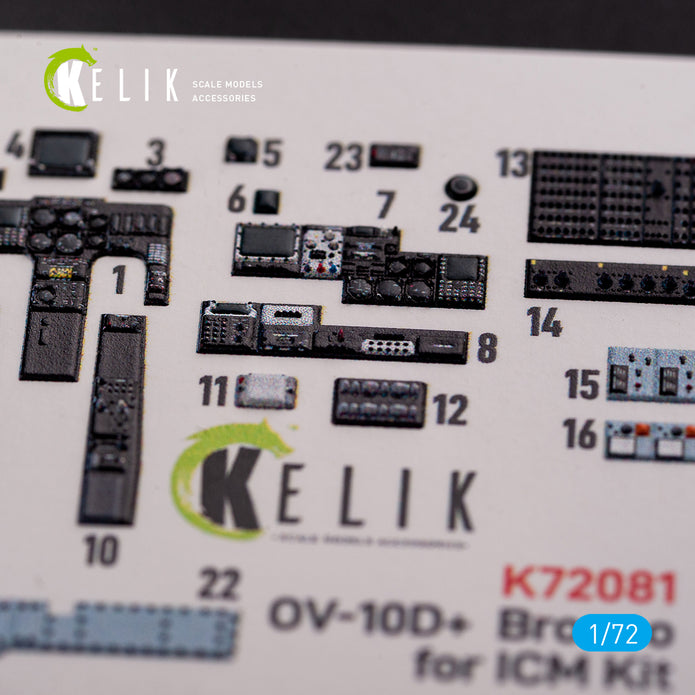 North American OV-10D+ Bronco Interior 3D Decals (for ICM Model Kit) Scale 1:72 KeliK K72081 USA