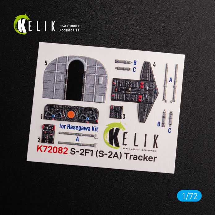 Grumman S-2A Tracker Interior 3D Decals (for Hasegawa Model Kit) Scale 1:72 KeliK K72082 USA