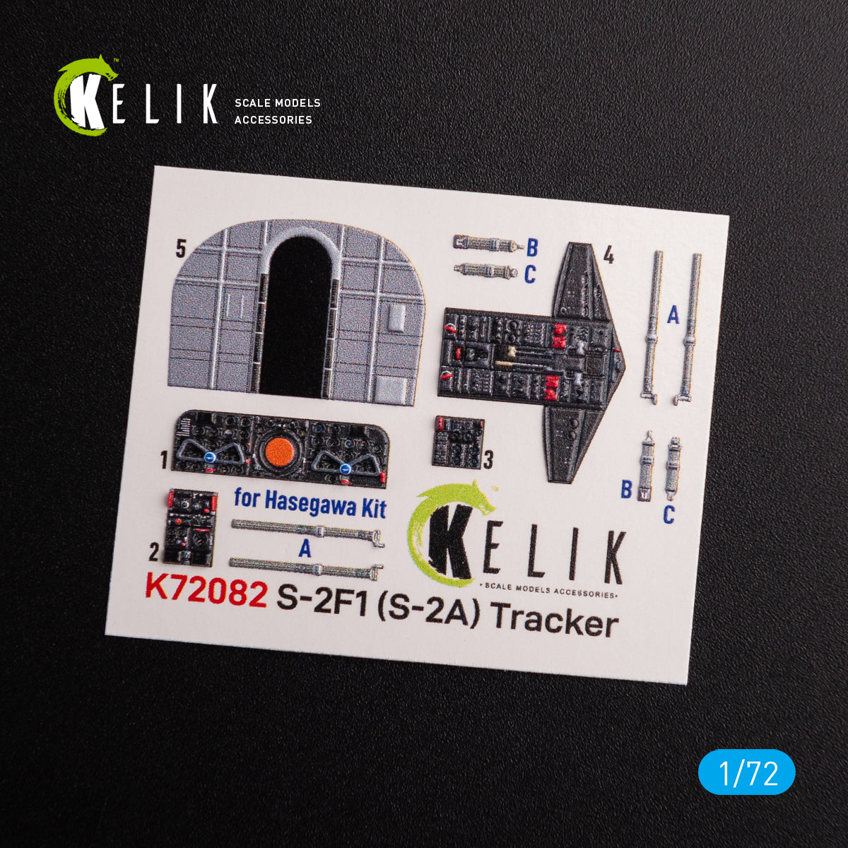 Grumman S-2A Tracker Interior 3D Decals (for Hasegawa Model Kit) Scale 1:72 KeliK K72082 USA
