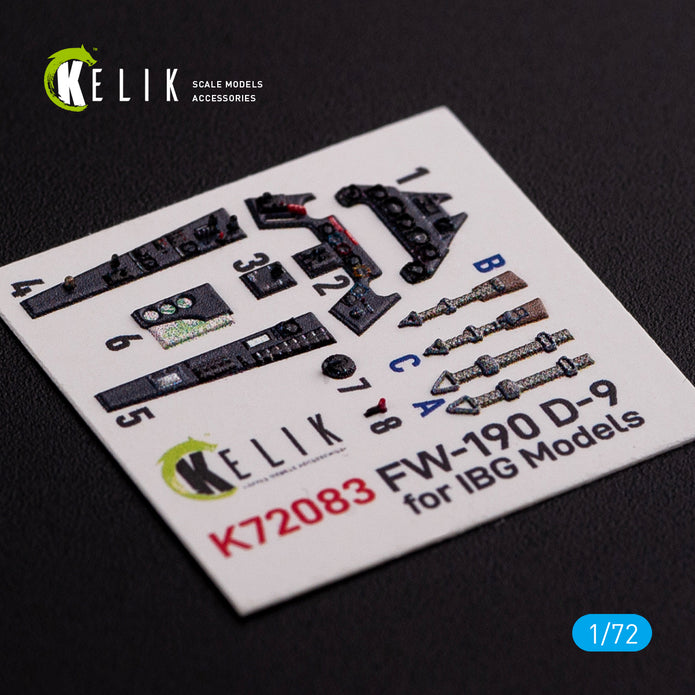 Fw 190 D-9 Interior 3D Decals (for IBG Model Model Kit) Scale 1:72 KeliK K72083 Germany (WW2)