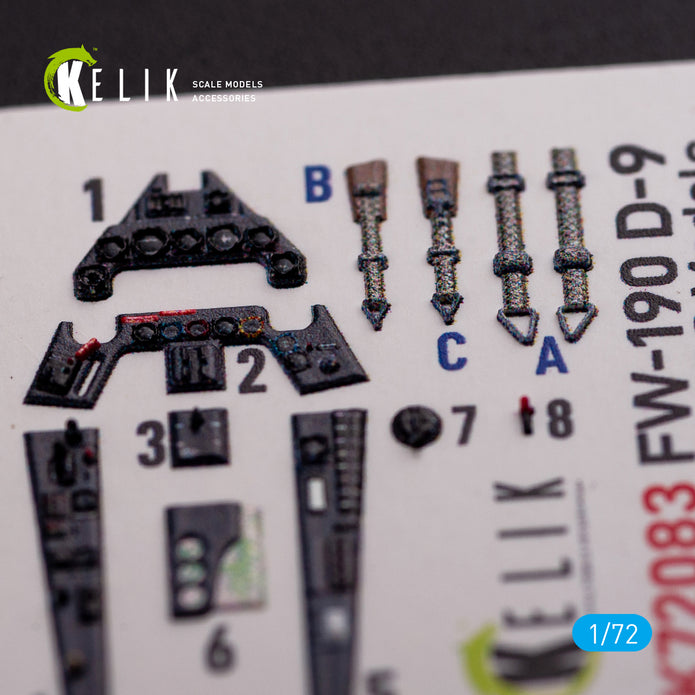 Fw 190 D-9 Interior 3D Decals (for IBG Model Model Kit) Scale 1:72 KeliK K72083 Germany (WW2)