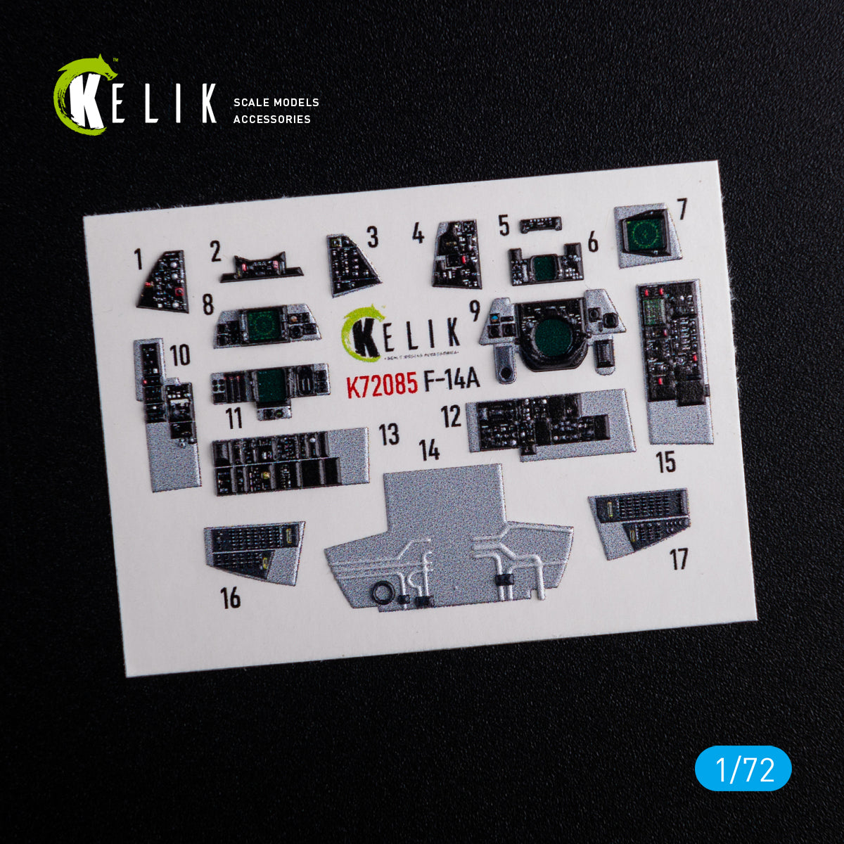 Grumman F-14A Tomcat Interior 3D Decals (for Hasegawa Model Kit) Scale 1:72 for Model Kit KeliK K72085 USA
