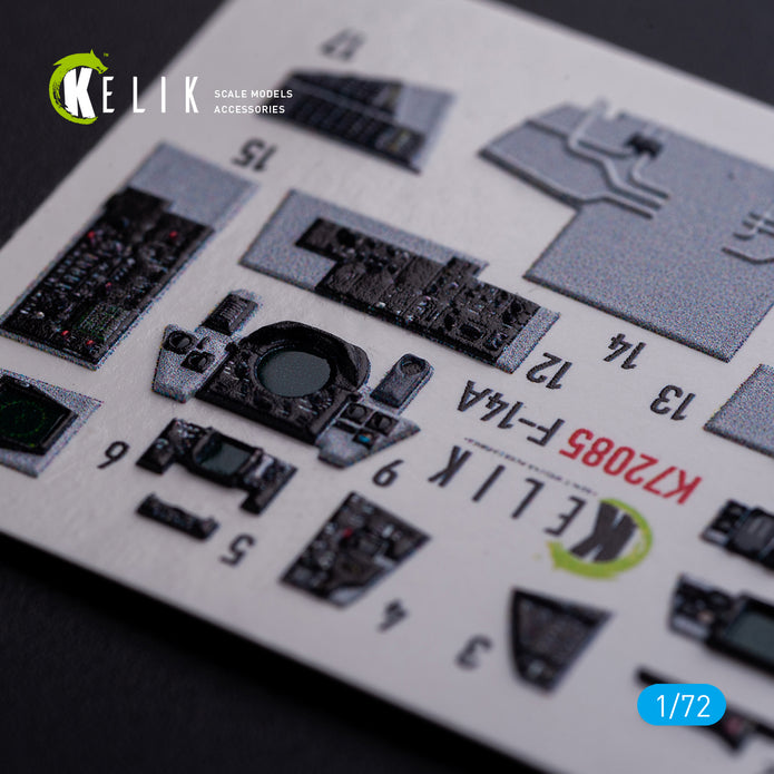 Grumman F-14A Tomcat Interior 3D Decals (for Hasegawa Model Kit) Scale 1:72 for Model Kit KeliK K72085 USA