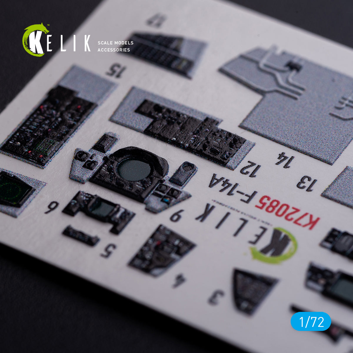 Grumman F-14A Tomcat Interior 3D Decals (for Hasegawa Model Kit) Scale 1:72 for Model Kit KeliK K72085 USA