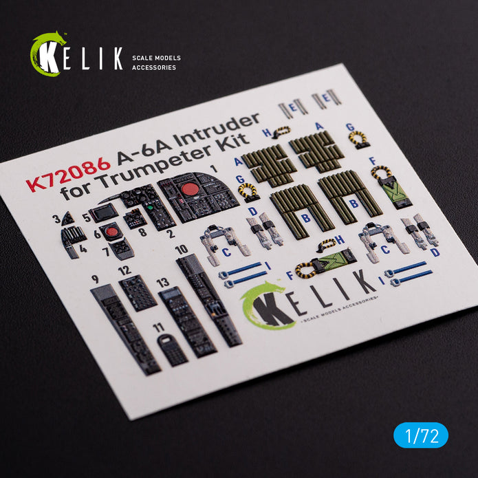 Grumman A-6A Intruder Interior 3D Decals (for Trumpeter Model Kit) Scale 1:72 Model Kit K72086 USA