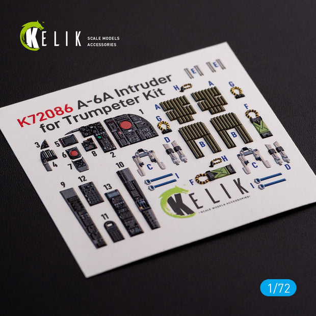 Grumman A-6A Intruder Interior 3D Decals (for Trumpeter Model Kit) Scale 1:72 Model Kit K72086 USA