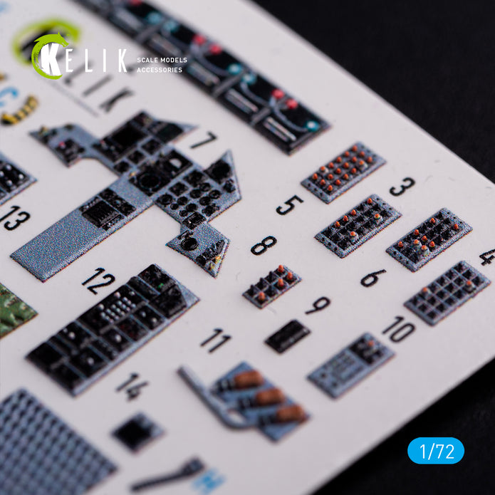 McDonnell Douglas F-15C Interior 3D Decals (for FineMolds Model Kit) Scale 1:72 KeliK K72091 USA