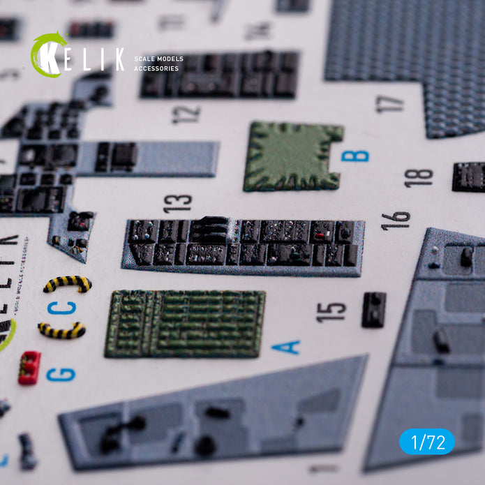 McDonnell Douglas F-15C Interior 3D Decals (for FineMolds Model Kit) Scale 1:72 KeliK K72091 USA