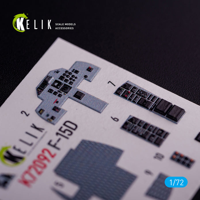F-15D Interior 3D Decals (for FineMolds Model Kit) Scale 1:72 KeliK K72092 USA