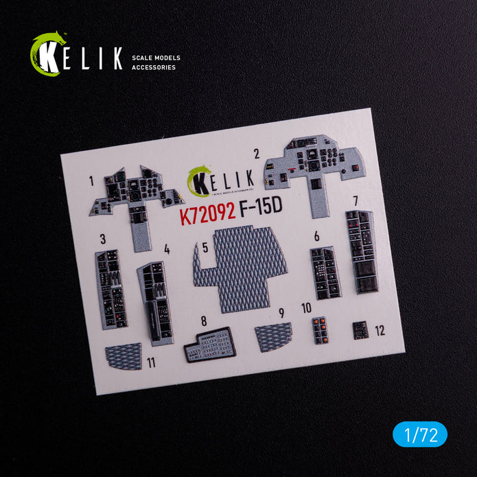 F-15D Interior 3D Decals (for FineMolds Model Kit) Scale 1:72 KeliK K72092 USA
