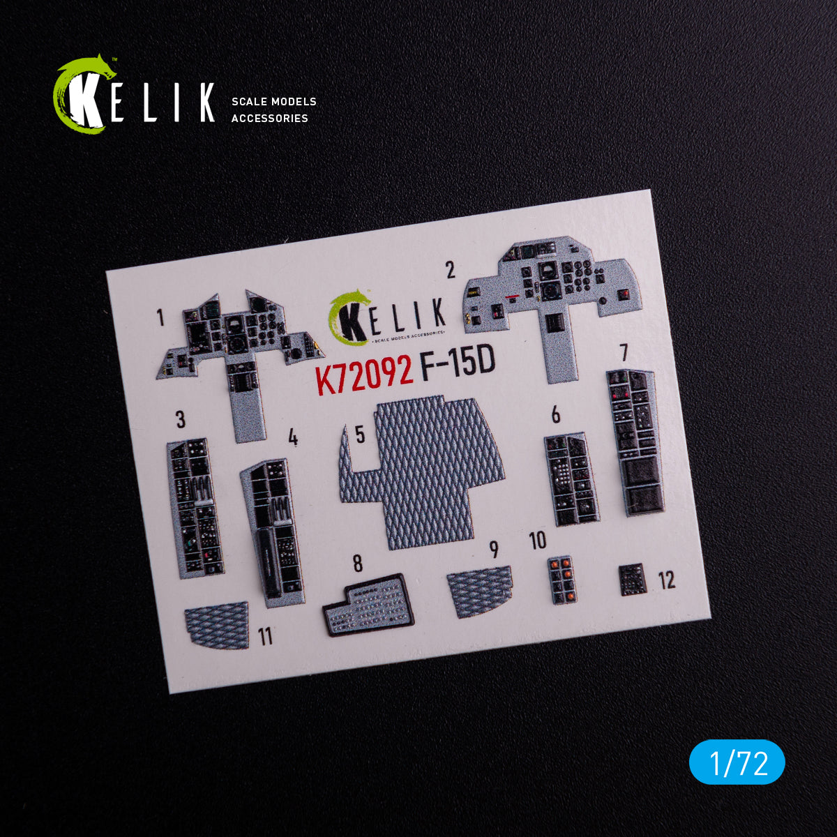 F-15D Interior 3D Decals (for FineMolds Model Kit) Scale 1:72 KeliK K72092 USA