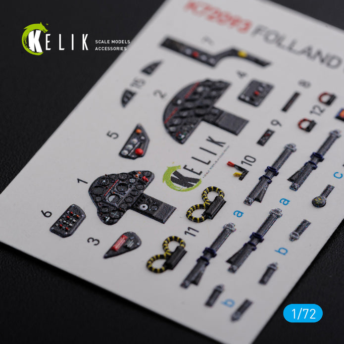 Interior 3D Decals Folland Gnat T.1 (for Airfix Model kit) Scale 1:72 KeliK K72093 United Kingdom