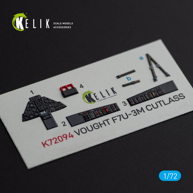 Vought F7U-3M Cutlass Interior 3D Decals (for Fujimi Model kit) Scale 1:72 KeliK K72094 USA