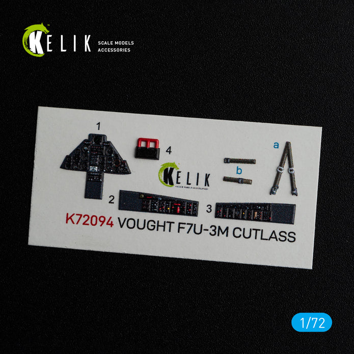 Vought F7U-3M Cutlass Interior 3D Decals (for Fujimi Model kit) Scale 1:72 KeliK K72094 USA