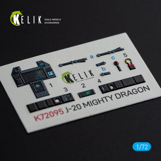 J-20 Mighty Dragon Interior 3D Decals (for Dream Model kit) Scale 1:72 KeliK K72095 China