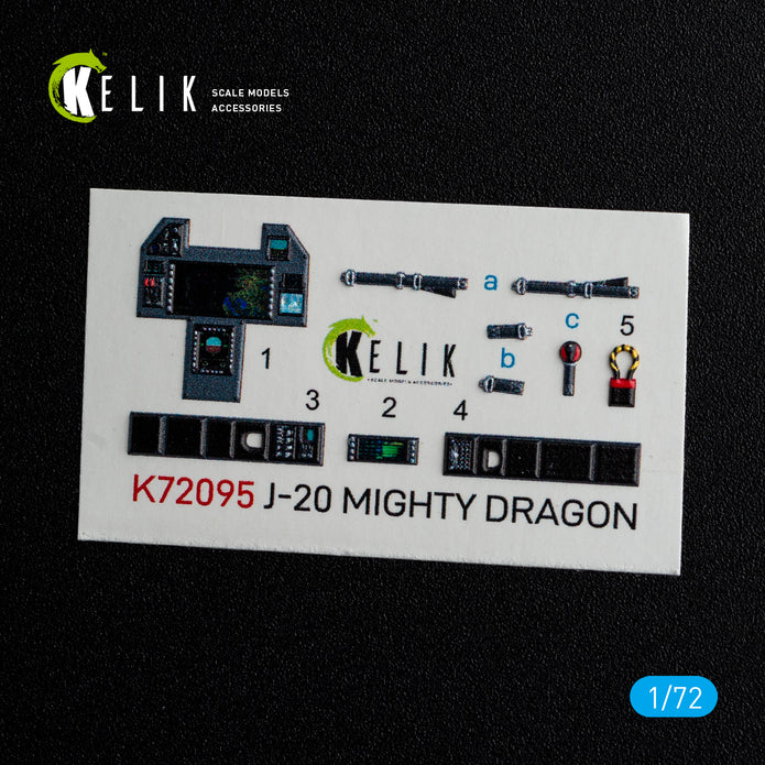 J-20 Mighty Dragon Interior 3D Decals (for Dream Model kit) Scale 1:72 KeliK K72095 China