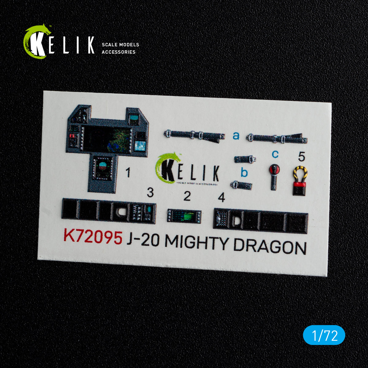 J-20 Mighty Dragon Interior 3D Decals (for Dream Model kit) Scale 1:72 KeliK K72095 China