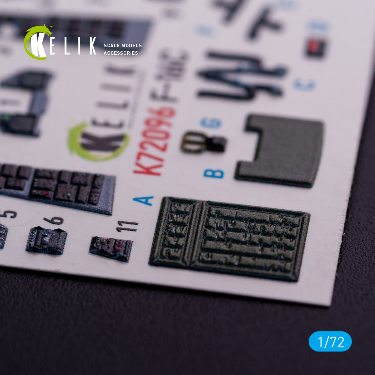 General Dynamics F-16C Interior 3D Decals (for Hasegawa Model kit) Scale 1:72 KeliK K72096 USA