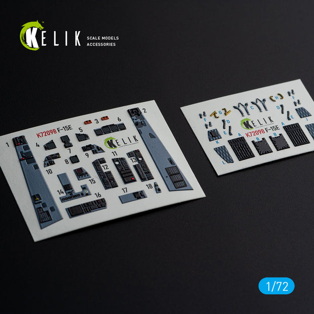 McDonnell Douglas F-15E Aircraft Interior 3D Decals (for GWH Model kit) Scale 1:72 KeliK K72098 USA