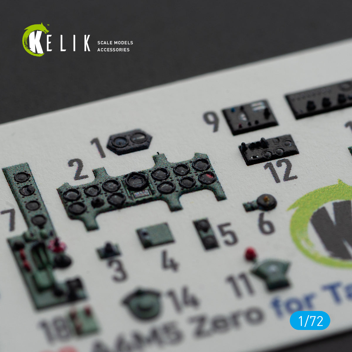Mitsubishi A6M5 Zero Interior 3D Decals (for Tamiya Model kit) Scale 1:72 KeliK K72099 Japan (WW2)