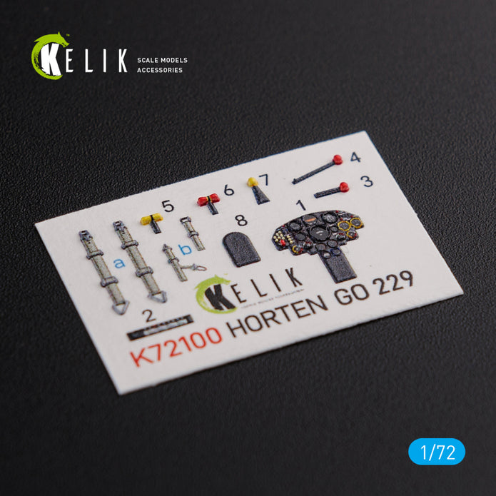 Interior 3D Decals Horten Go 229 (for Revell Model kit) Scale 1:72 KeliK K72100 Germany (WW2)