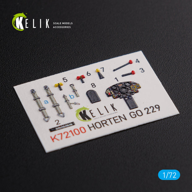 Interior 3D Decals Horten Go 229 (for Revell Model kit) Scale 1:72 KeliK K72100 Germany (WW2)