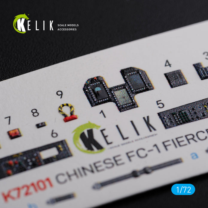 Interior 3D Decals Chinese FC-1 Fierce Dragon (for Trumpeter Model kit) Scale 1:72 KeliK K72101 China