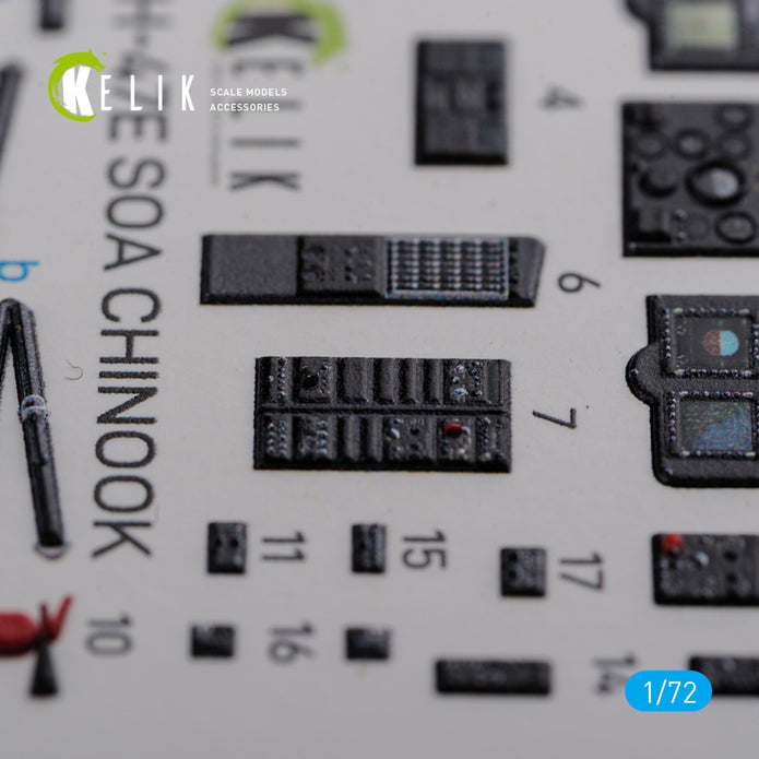Boeing MH-47E Chinook Interior 3D Decals Helicopter (for Italeri Model kit) Scale 1:72 KeliK K72102 USA