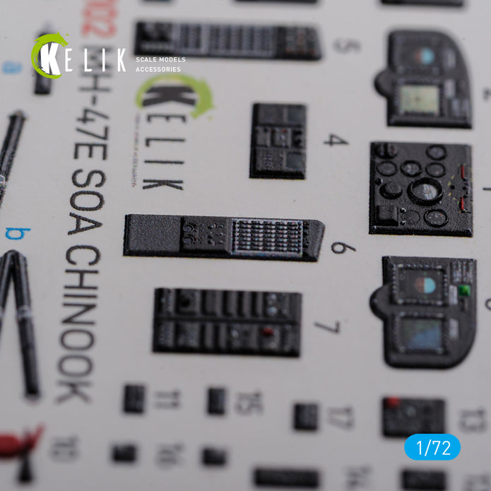 Boeing MH-47E Chinook Interior 3D Decals Helicopter (for Italeri Model kit) Scale 1:72 KeliK K72102 USA