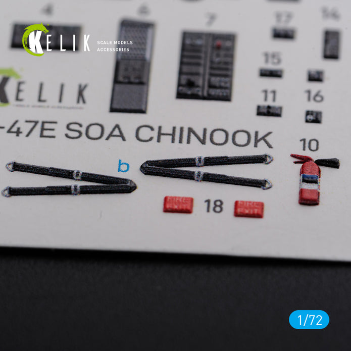 Boeing MH-47E Chinook Interior 3D Decals Helicopter (for Italeri Model kit) Scale 1:72 KeliK K72102 USA
