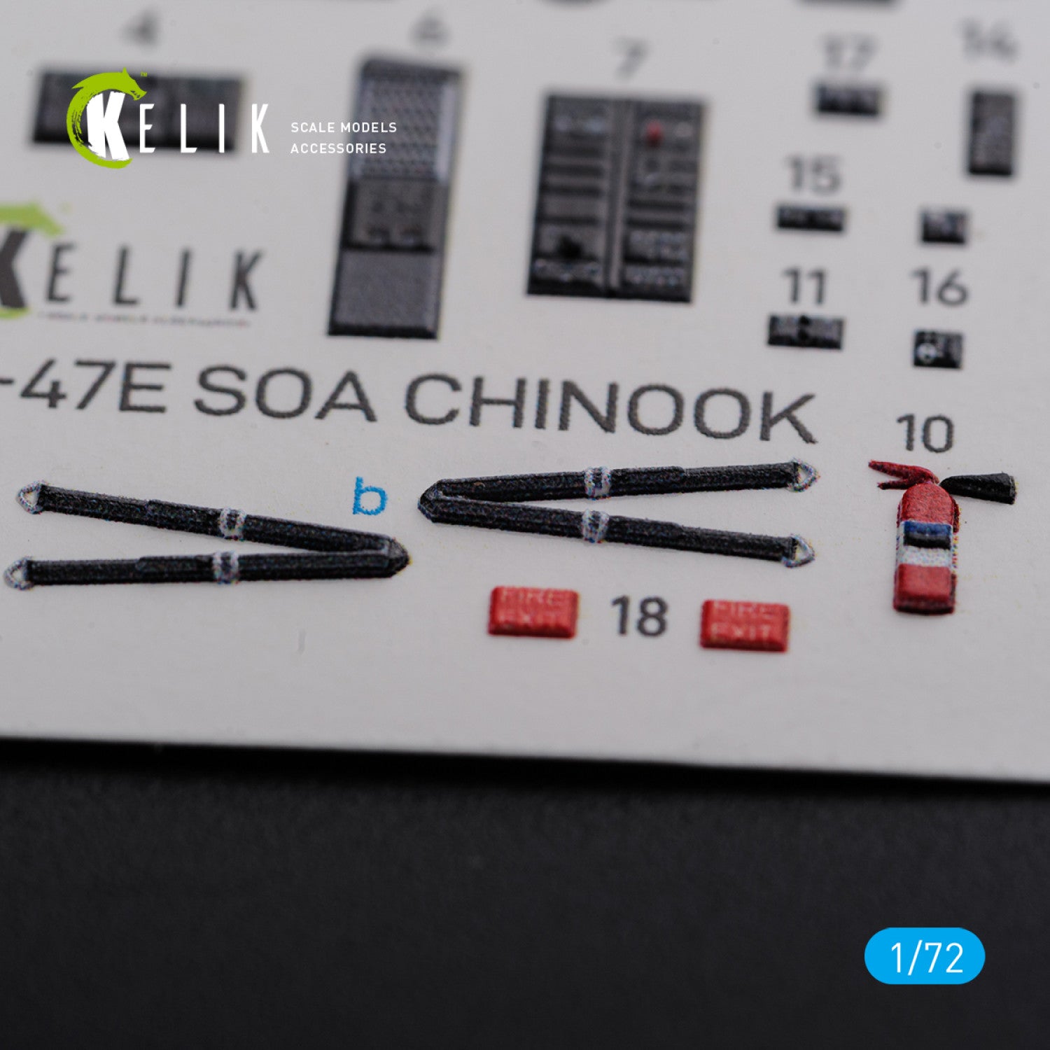 Boeing MH-47E Chinook Interior 3D Decals Helicopter (for Italeri Model kit) Scale 1:72 KeliK K72102 USA