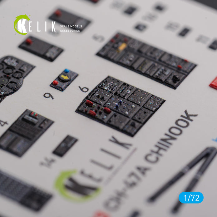 Interior 3D Decals Boeing CH-47A Chinook Helicopter (for Trumpeter Model kit) Scale 1:72 KeliK K72103 USA