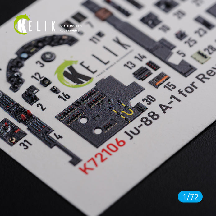 Interior 3D Decals Aircraft Junkers Ju-88 A-1 (for Revell Model kit) Scale 1:72 KeliK K72106 Germany (WW2)