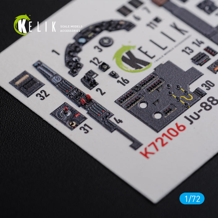 Interior 3D Decals Aircraft Junkers Ju-88 A-1 (for Revell Model kit) Scale 1:72 KeliK K72106 Germany (WW2)