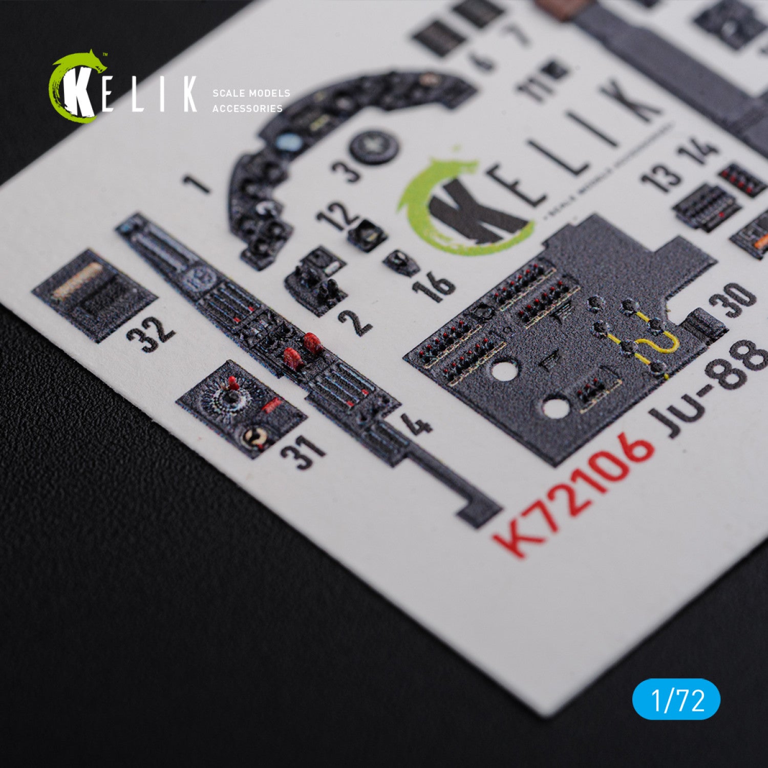 Interior 3D Decals Aircraft Junkers Ju-88 A-1 (for Revell Model kit) Scale 1:72 KeliK K72106 Germany (WW2)