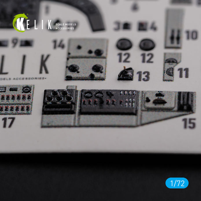Interior 3D Decals Aircraft Mitsubishi KI-21 (for ICM kit Scale Model kit) Scale 1:72 KeliK K72107 Japan (WW2)