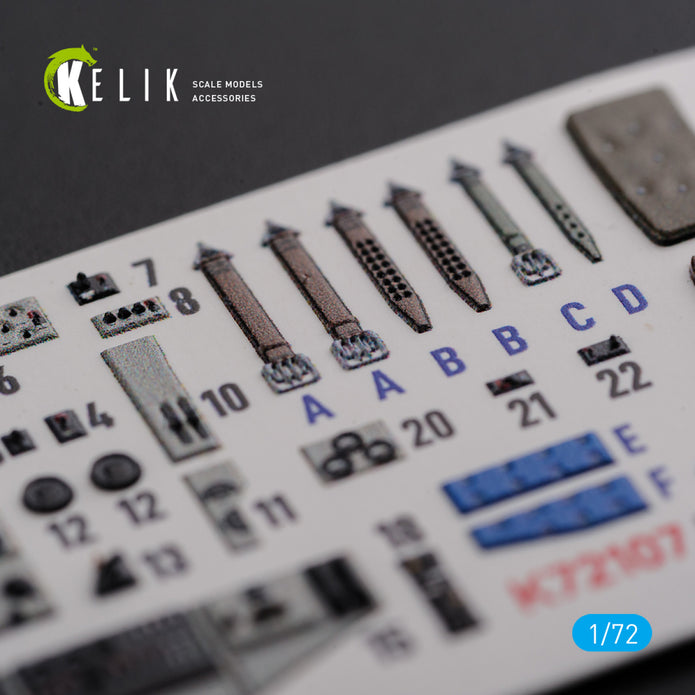 Interior 3D Decals Aircraft Mitsubishi KI-21 (for ICM kit Scale Model kit) Scale 1:72 KeliK K72107 Japan (WW2)
